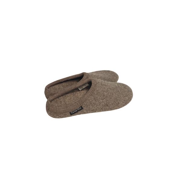 Halflinger Cozy Classic Boiled Wool Slippers Timeless Neutral Lounge Clogs | 7 - Picture 2 of 10